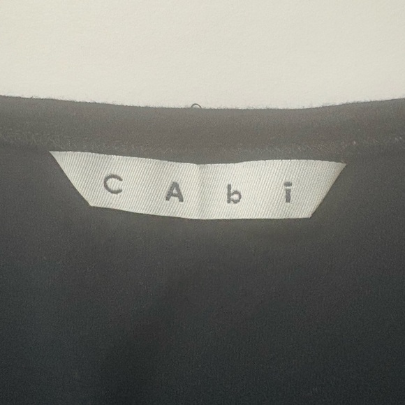 Cabi Ruched Black Sleeveless Faux Wrap Midi Dress. Size M, Comfortable, Soft. - Picture 6 of 11